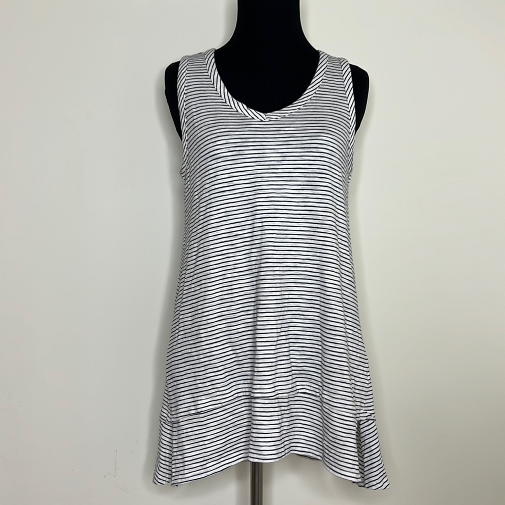 MODODOC Navy White Stripe Tunic Tank Top S